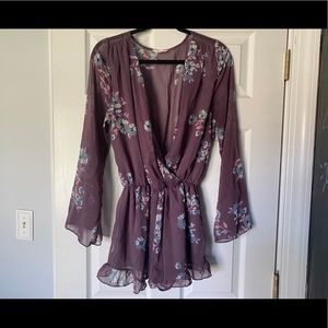 Altar’d State Sheer Long Sleeved Romper